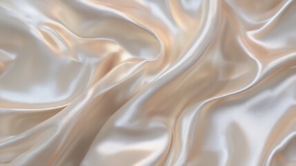 Obraz premium Close up of a shiny and elegant champagne colored satin fabric texture