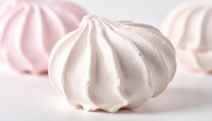 Obraz premium Soft and Delicate Meringue Confections in Light Pastel Shades