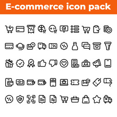 E-commerce and Online Shopping Vector Illustration icon pack