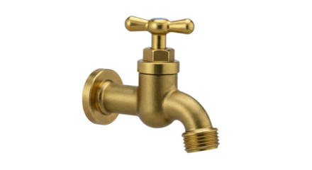 Brass faucet with vintage design and turned handle for plumbing  