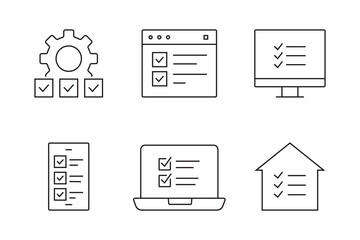 done. goals. progress icons. icons. This icon set shows tasks, teamwork, and progress tracking. The simple line style makes it perfect for business and productivity use.