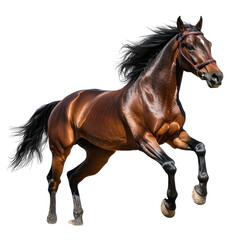 Obraz premium Portrait of a horse galloping full body isolated on transparent background.