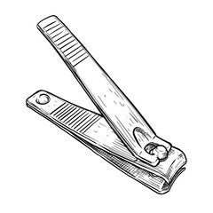 nail clipper vector line art hand drawn illustration © Garage graphic.std