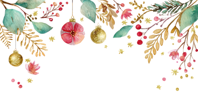 Watercolor composition with floral delicate abstract flowers on transparent background