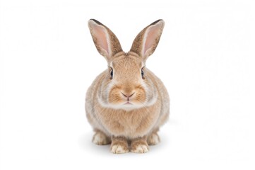 Adorable humorous bunny against a plain white backdrop