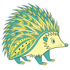 Stylized hedgehog with decorative quills
