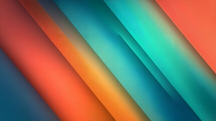 Fototapeta premium Abstract background with diagonal lines in shades of blue, orange and green