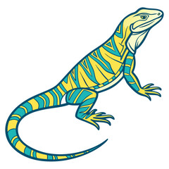 Illustration of a colorful lizard