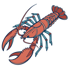 Illustration of a red lobster isolated on a