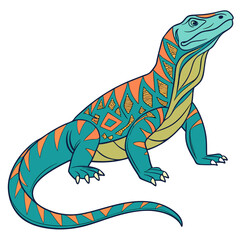 Tribal komodo dragon reptile