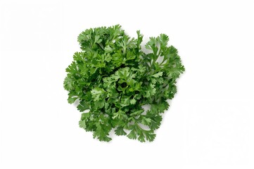 Obraz premium Top view of dried parsley on a white surface
