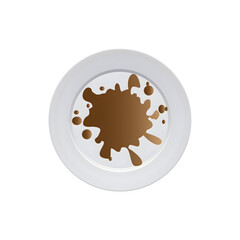 dirty white plate, isolated