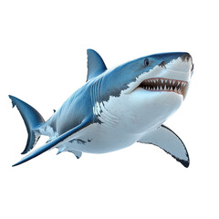 Obraz premium shark isolated on white or transparent background.