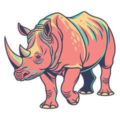 Stylized illustration of a rhinoceros