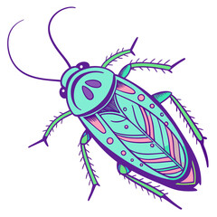 Stylized illustration of a colorful cockroach