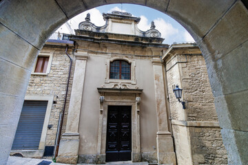 Facade of the Oratorio Valloni - Chiesa di S.Giovanni Battista o della SS. Croce church in San Marino, Europe