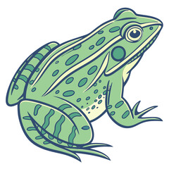 Green frog with dark spots