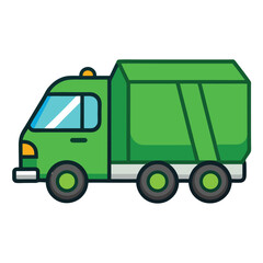 green truck isolated on white