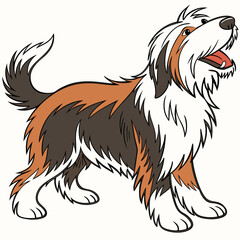 Fototapeta premium Cartoon illustration of a happy bearded collie dog