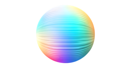 Abstract rainbow sphere, isolated on transparent background