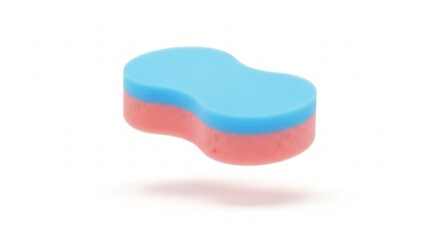Floating Dual-Layered Sponge: Pastel Pink and Blue Cleaning Tool