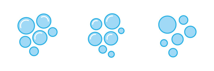 bubbles floating and rising symbol. soap bubble flat icon set. vector illustration