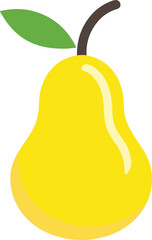 Pear Flat Icon. Colorful Solid Fruit Vector Illustration on White Background.