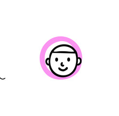 Simple black outline drawing of a picture frame with a green landscape inside