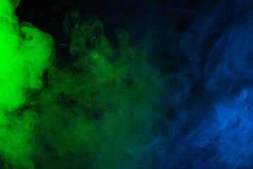 Green steam on a black background.