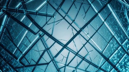 Abstract geometric background render with blue glass texture for design and wallpaper use cases