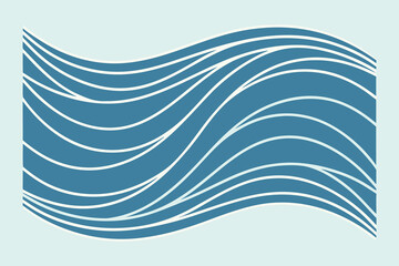 Abstract Blue Wave Illustration with Flowing Lines Modern Minimalist Design for Backgrounds and Graphics