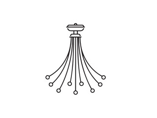 Irrigation Drip Emitter Icon in Elegant 2D Vector Line Art