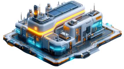 Futuristic Architectural Marvel: A highly detailed, visionary depiction of a cutting-edge, modernist building showcasing advanced technology. A true marvel of innovation