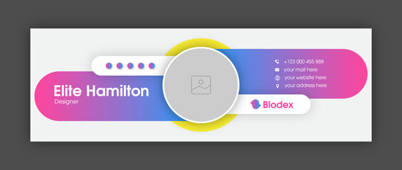 Email signature design or email footer and personal social media facebook cover design template