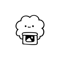 Black line drawing of a wind turbine