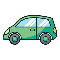 Naklejka premium green car isolated on white background