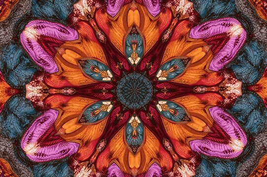 Vibrant patterns creating a kaleidoscopic wallpaper backdrop
