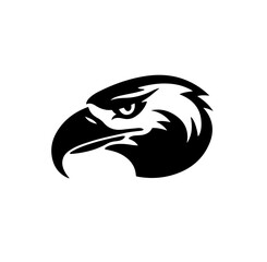 Minimalist Eagle Head Logo Design. Vector artwork of a minimalist eagle head logo in black design. Modern, fierce, and powerful illustration suitable for branding, mascot, tattoo, or graph