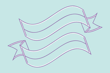 Elegant Pastel Ribbon Banner Illustration with Waving Design for Celebrations and Design Projects