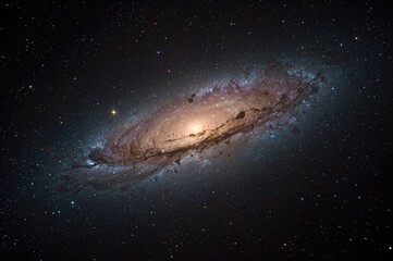 Fototapeta premium Vibrant cosmic nebula with stars and galaxies