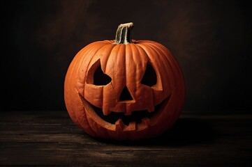 Illustration of a jack-o'-lantern with a spooky holiday motif