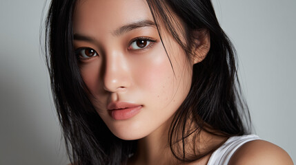 Naklejka premium Asian Woman Beauty Magazine Face Portrait