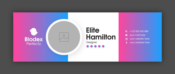Email signature design or email footer and personal social media facebook cover design template