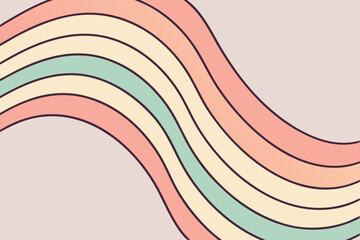 Trendy Wavy Lines in Pastel Colors for Retro Background Aesthetic Design and Creative Projects Perfect for Digital Art