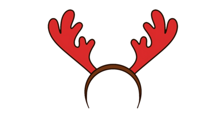 Festive reindeer antlers headband holiday costume party christmas celebration accessory headwear design on transparent background