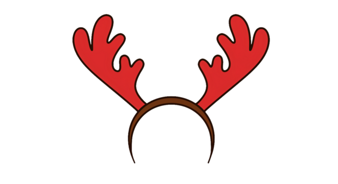 Festive reindeer antlers headband holiday costume party christmas celebration accessory headwear design on transparent background