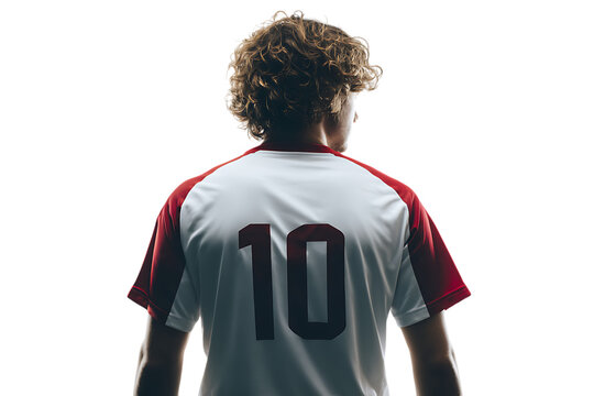 Back view of a soccer player wearing jersey number 10.