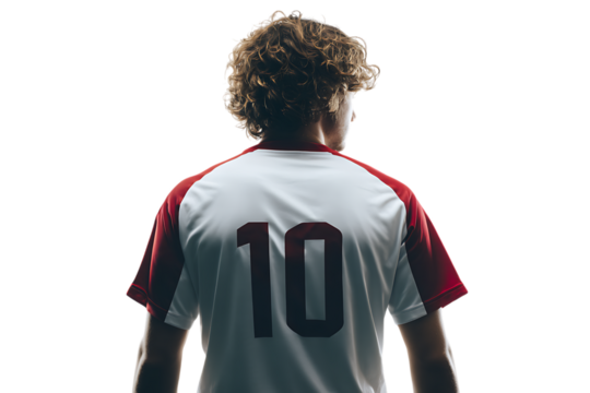 Back view of a soccer player wearing jersey number 10. - Powered by Adobe