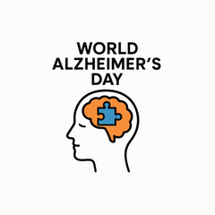 World Alzheimer’s Day – Purple Ribbon Brain Awareness Concept.
