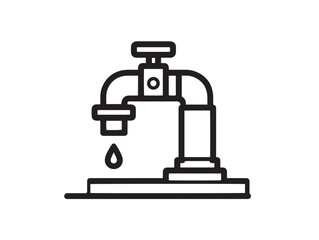 Powerful Irrigation Water Pump Symbol in Functional Vector Line Artwork